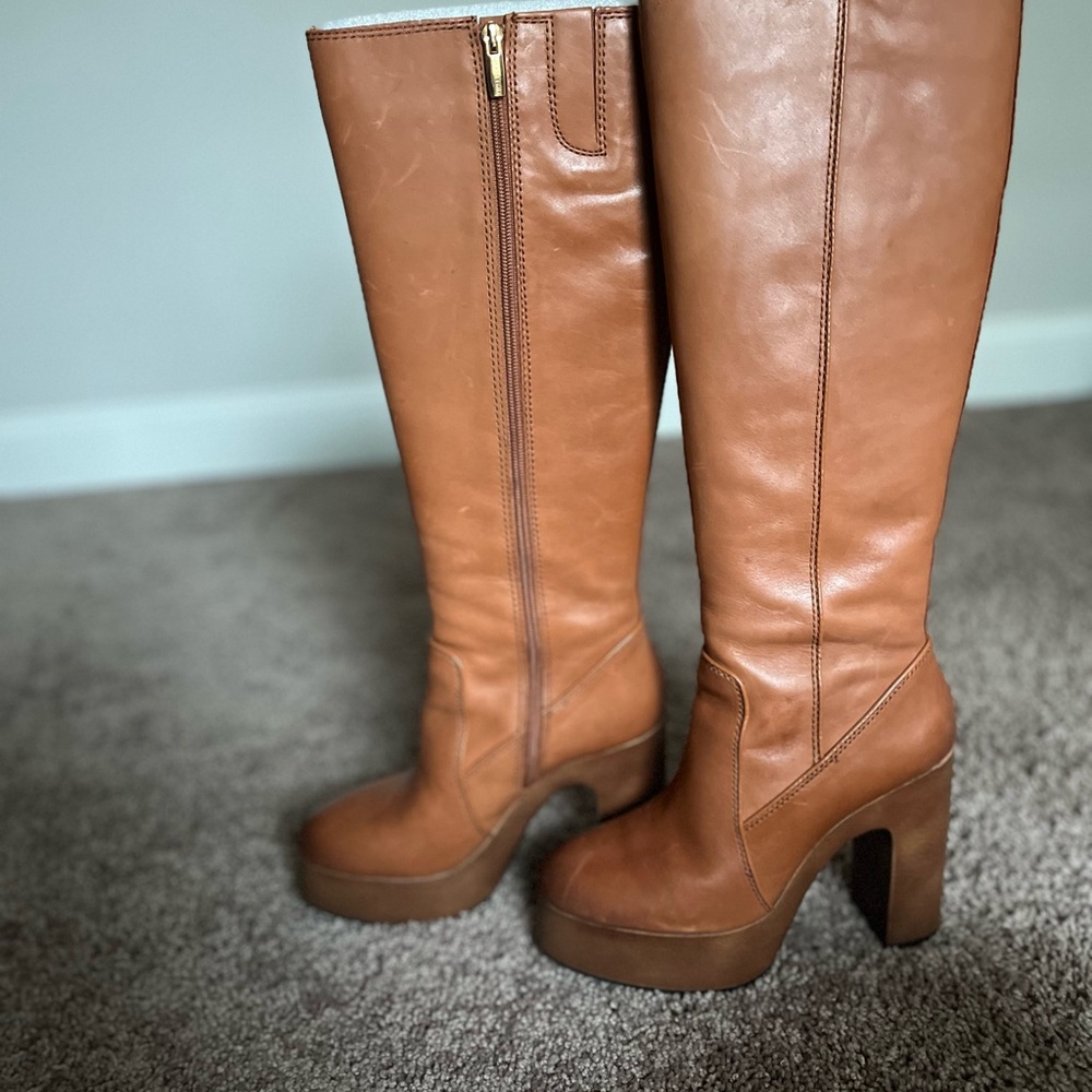 Vince Camino cognac platform boots. No box. Used once